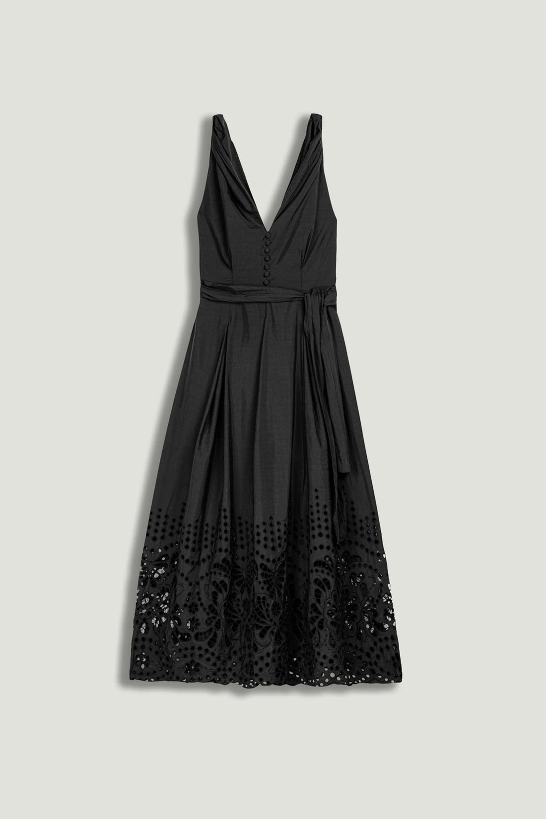 Nocturne Black Women Sleeveless Embroidered Midi Dress SKU: N26YN2745_0002 Image 01