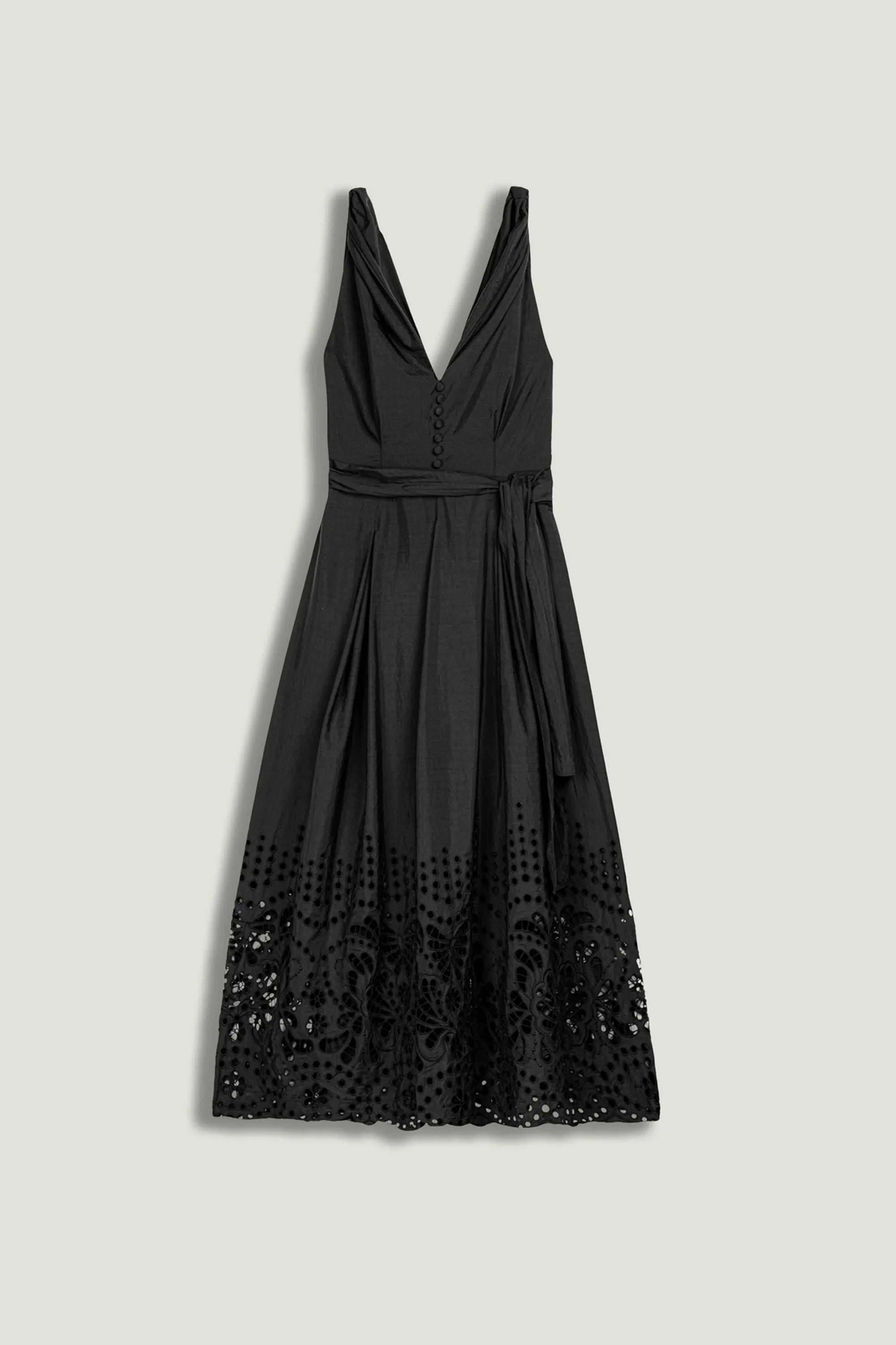 Nocturne Black Women Sleeveless Embroidered Midi Dress SKU: N26YN2745_0002 Image 01