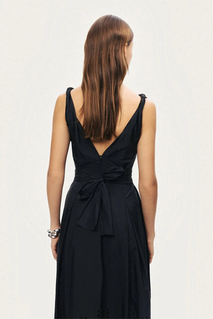 Nocturne Black Women Sleeveless Embroidered Midi Dress SKU: N26YN2745_0002 Image 06
