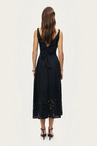 Nocturne Black Women Sleeveless Embroidered Midi Dress SKU: N26YN2745_0002 Image 07