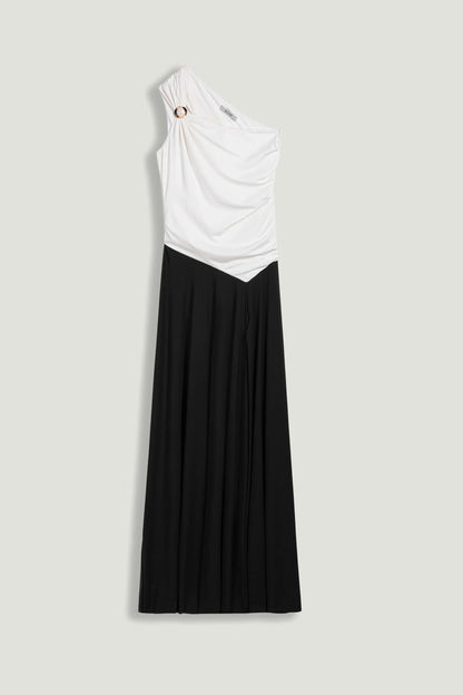 Nocturne Multi-Coloured Women One-Shoulder Contrast Maxi Dress SKU: N26YN2750_0007 Image 01