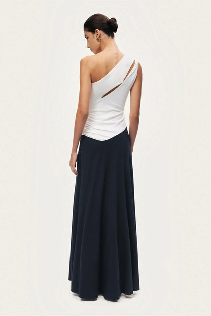 Nocturne Multi-Coloured Women One-Shoulder Contrast Maxi Dress SKU: N26YN2750_0007 Image 06