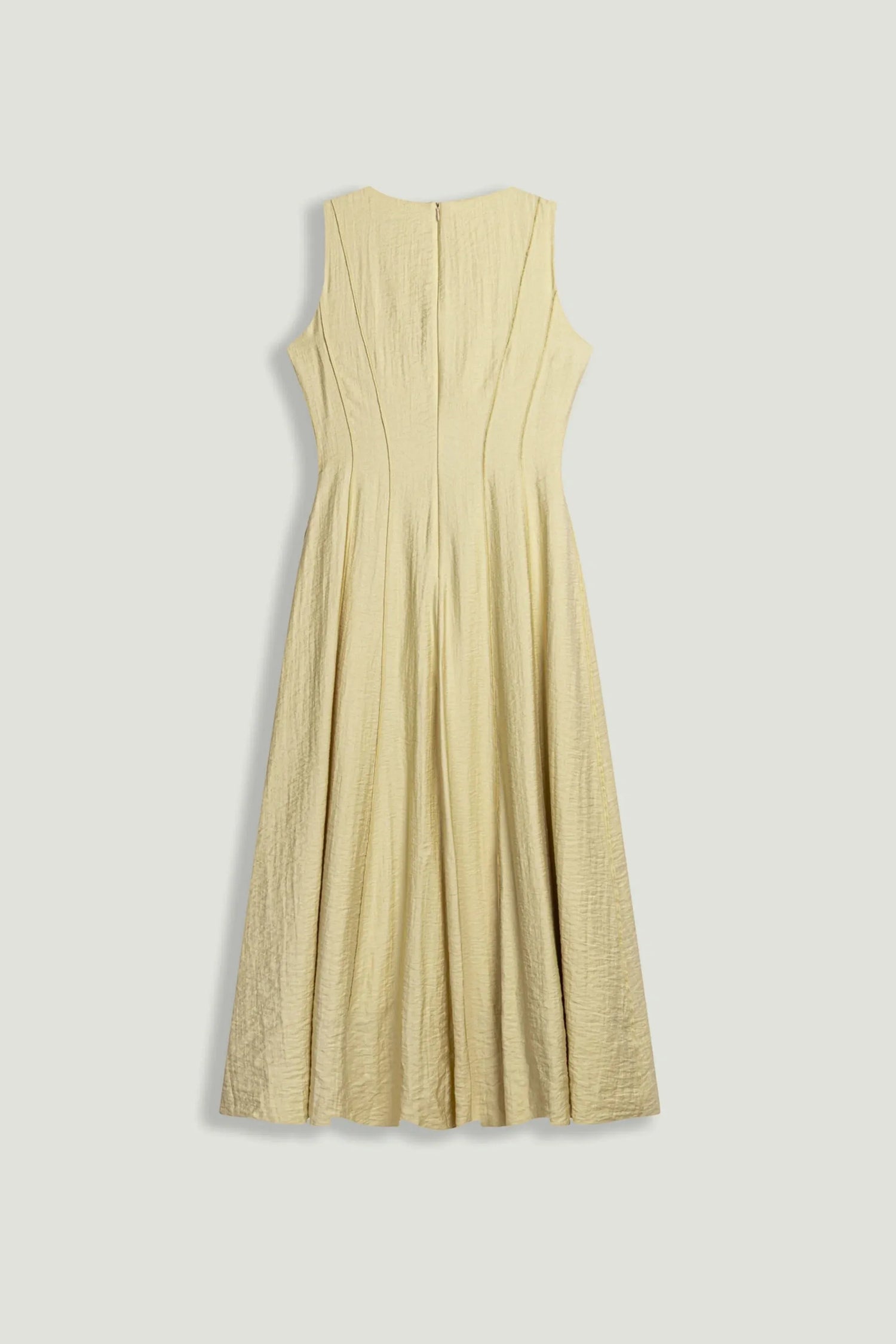 Nocturne Yellow Women Sleeveless Textured Midi Dress SKU: N26YN2760_0013 Image 07