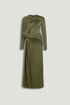 Nocturne Khaki Women Draped Long Sleeve Maxi Dress SKU: N26YN2768_0010 Image 01