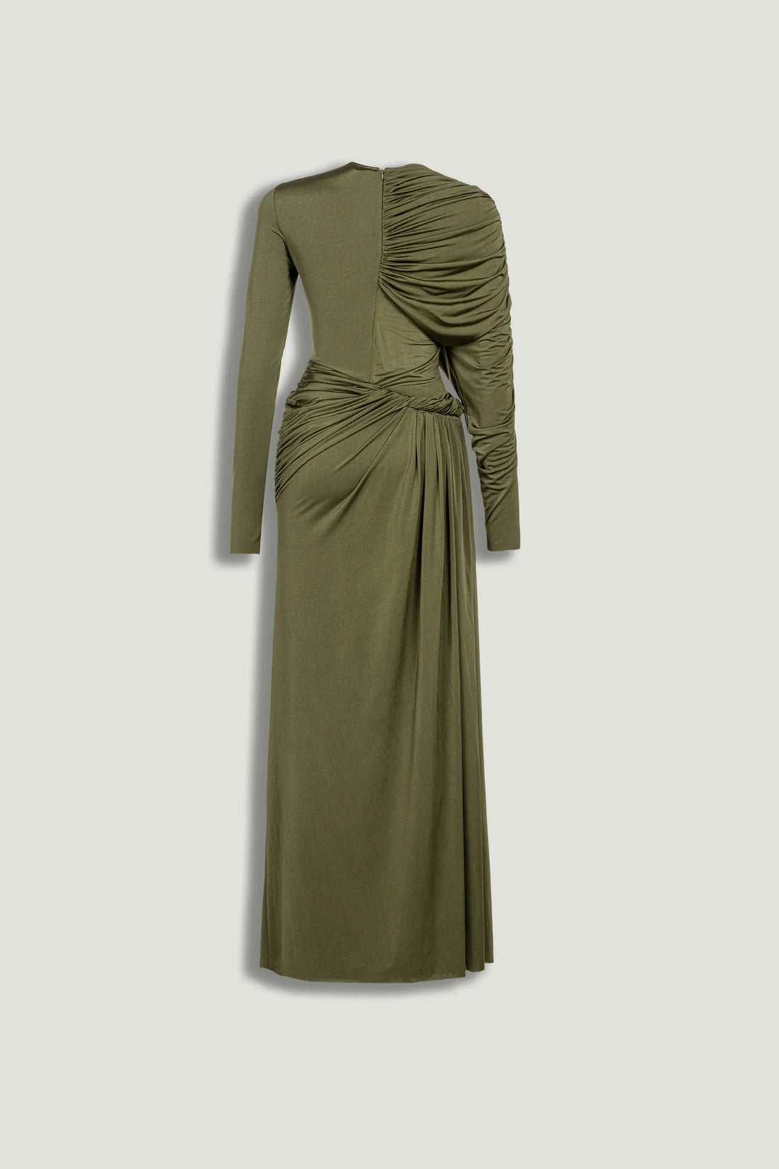 Nocturne Khaki Women Draped Long Sleeve Maxi Dress SKU: N26YN2768_0010 Image 02