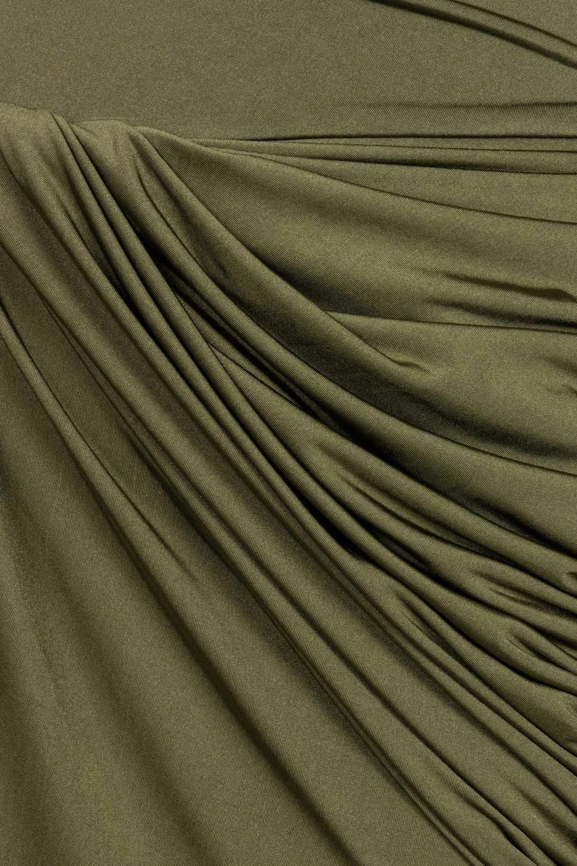 Nocturne Khaki Women Draped Long Sleeve Maxi Dress SKU: N26YN2768_0010 Image 03