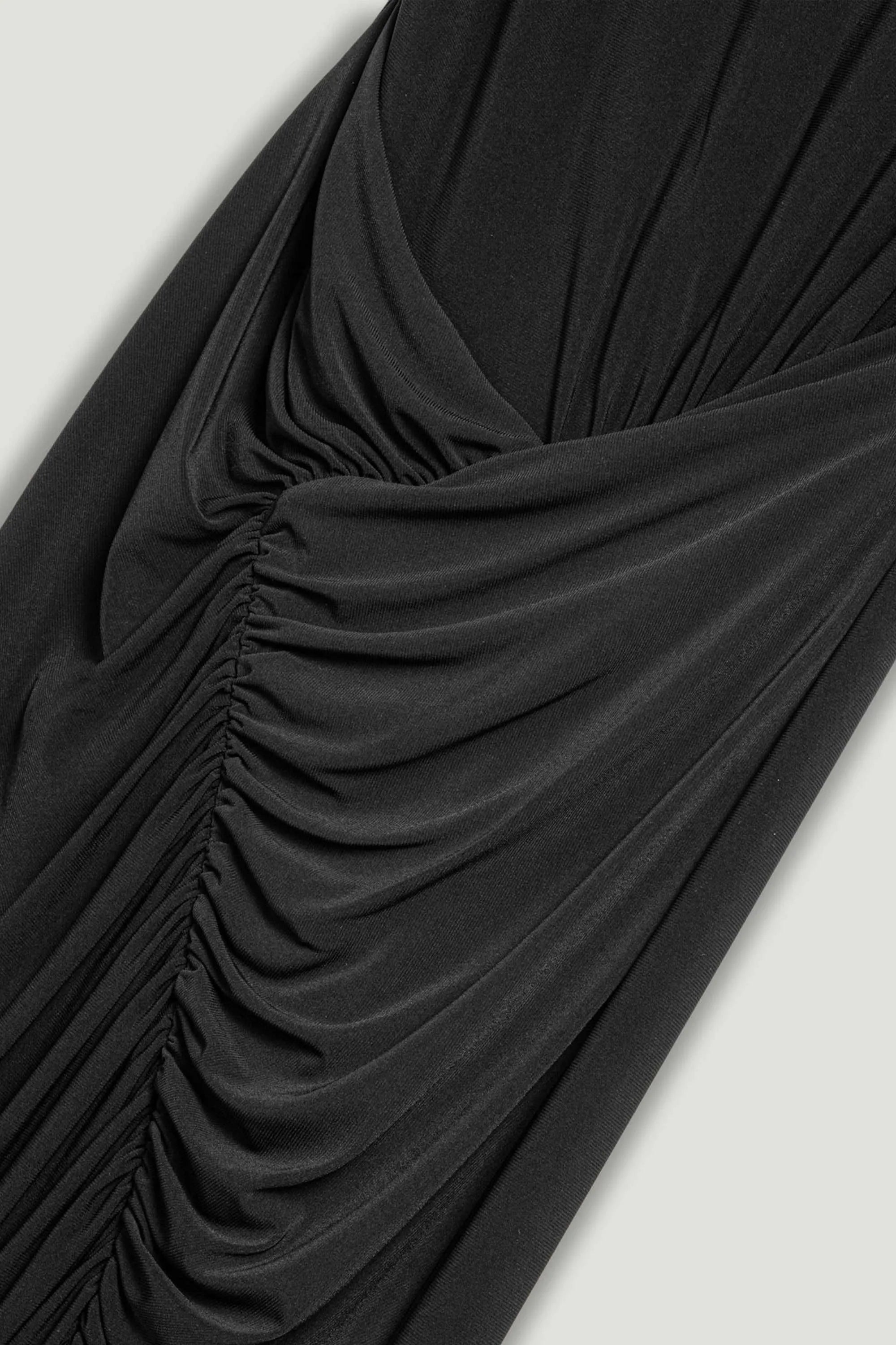 Nocturne Black Women Ruched Side-Slit Maxi Dress SKU: N26YN2769_0002 Image 10