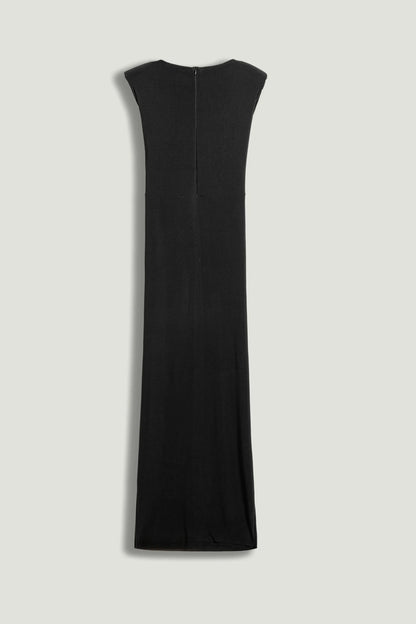 Nocturne Black Women Ruched Side-Slit Maxi Dress SKU: N26YN2769_0002 Image 11