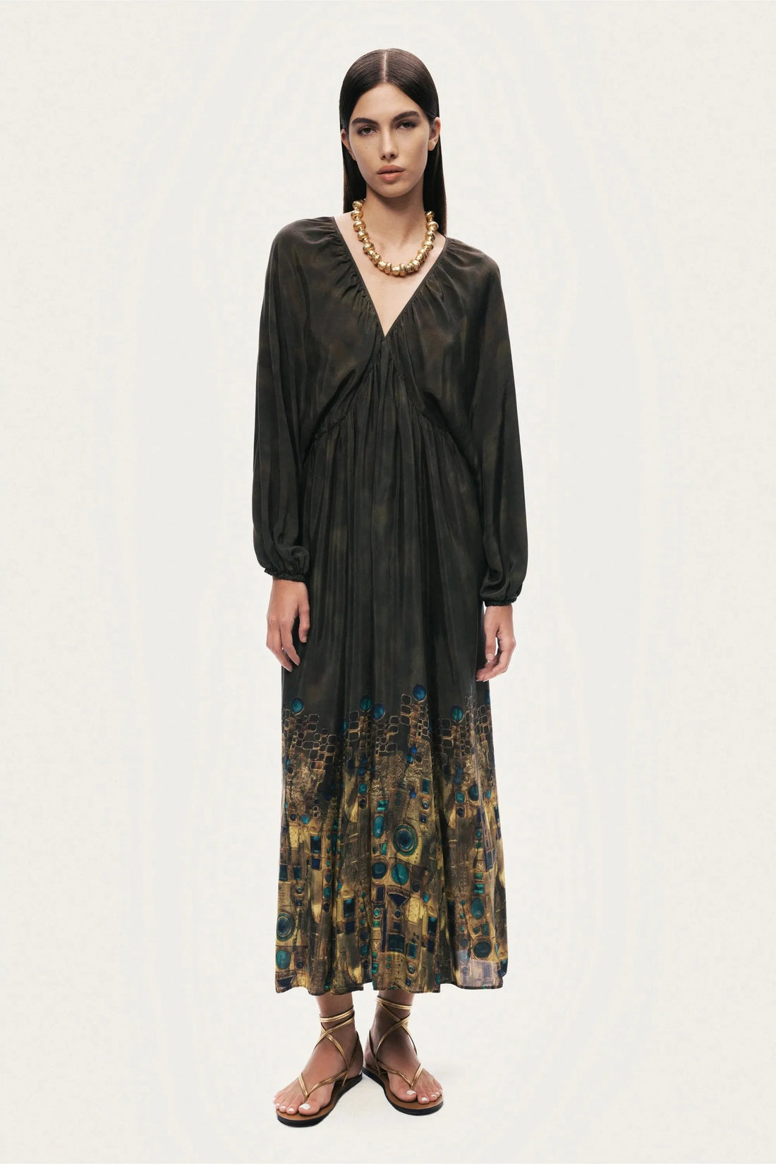 Nocturne Multi-Coloured Women Printed Long Sleeve Maxi Dress SKU: N26YN2772_0007 Image 02