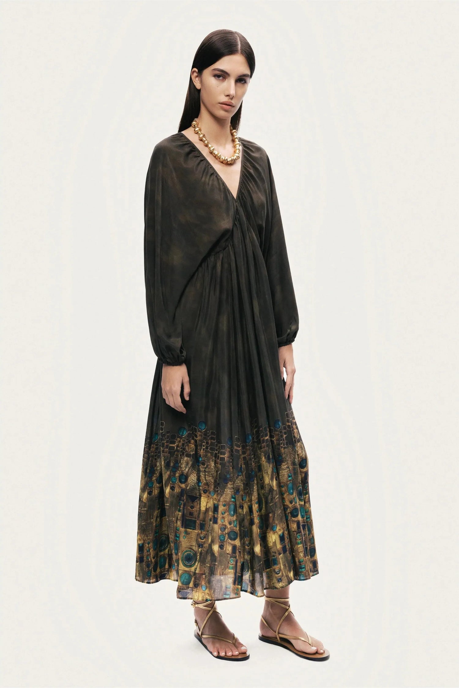 Nocturne Multi-Coloured Women Printed Long Sleeve Maxi Dress SKU: N26YN2772_0007 Image 03