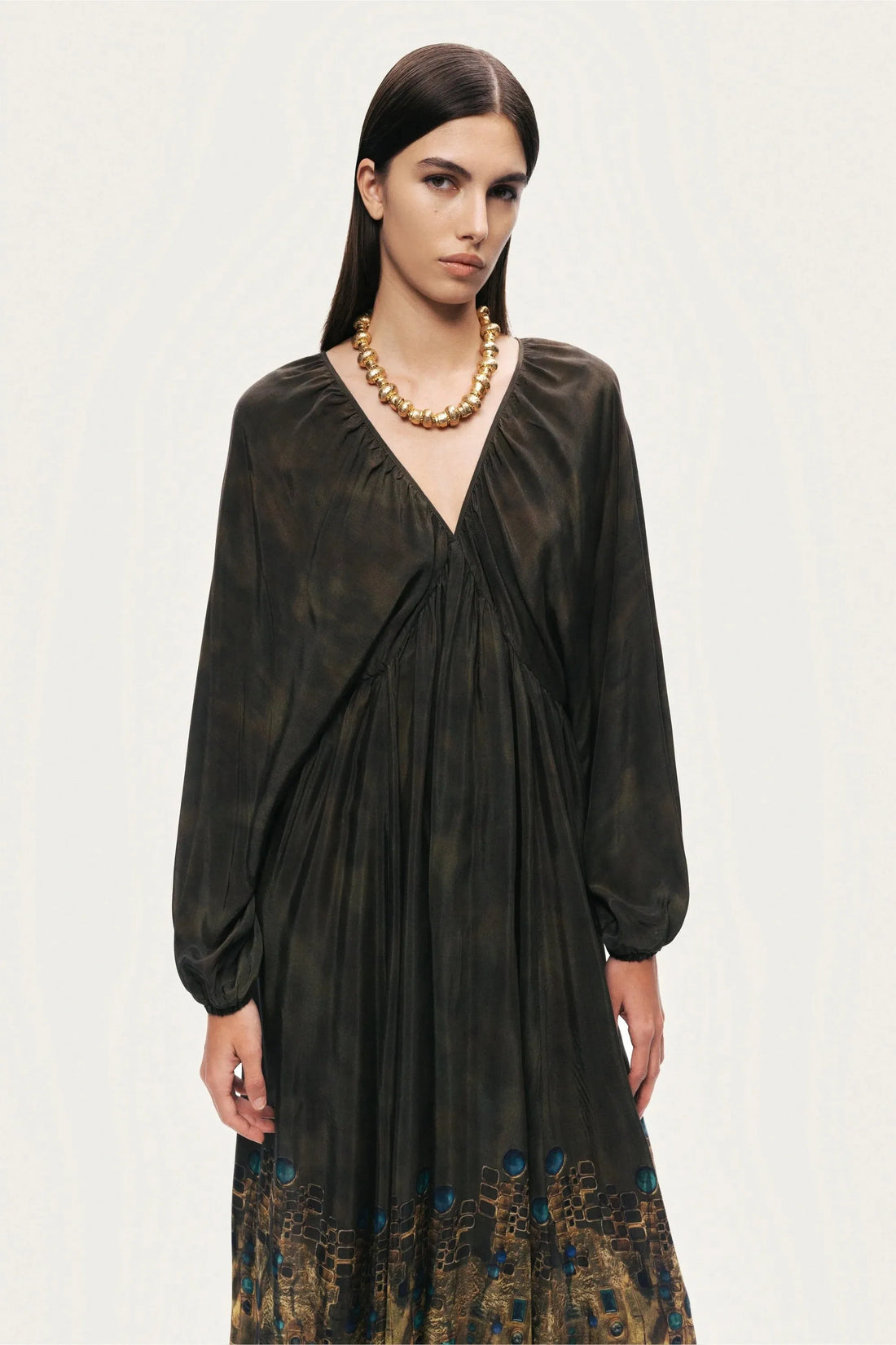 Nocturne Multi-Coloured Women Printed Long Sleeve Maxi Dress SKU: N26YN2772_0007 Image 04