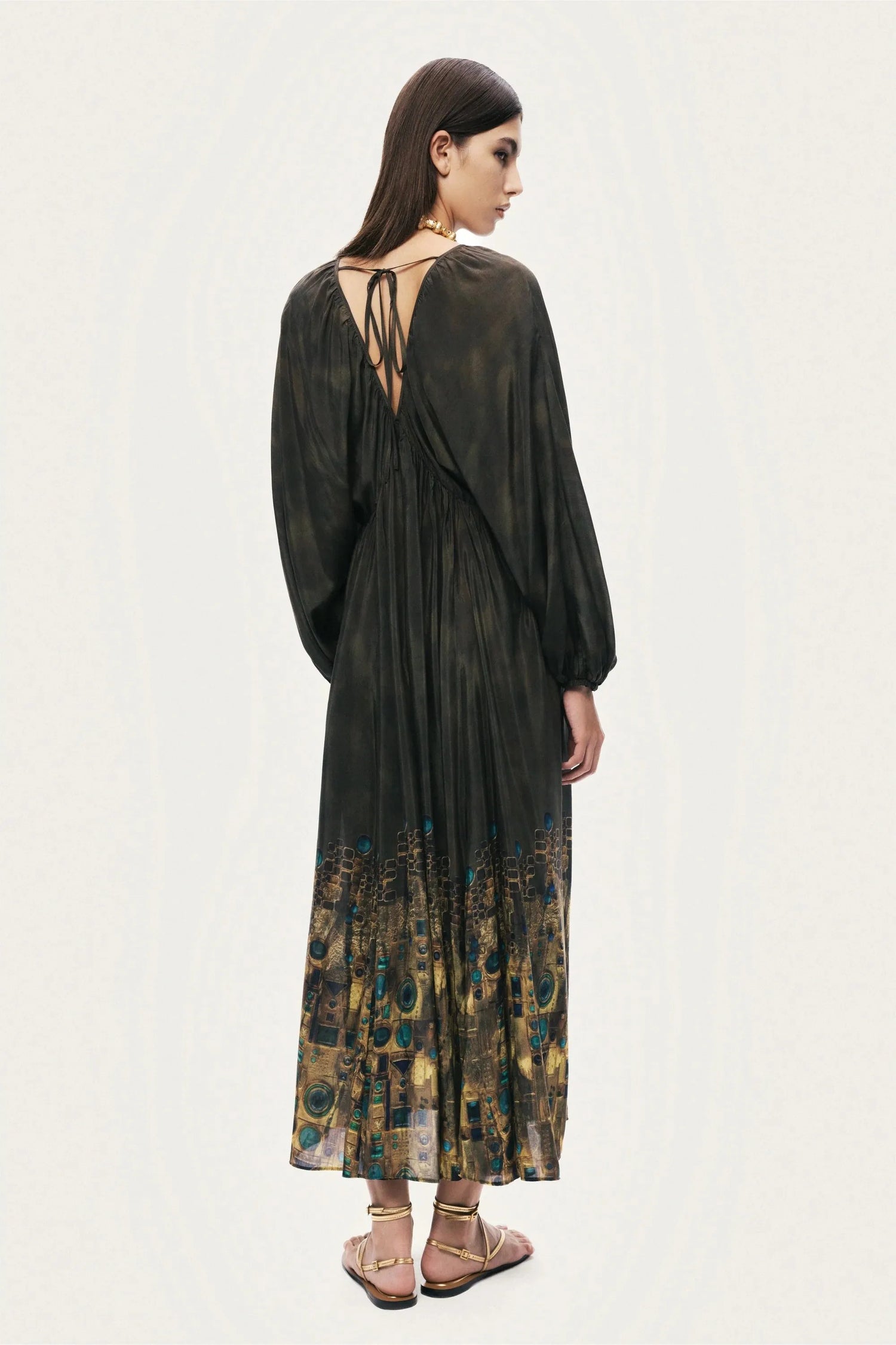 Nocturne Multi-Coloured Women Printed Long Sleeve Maxi Dress SKU: N26YN2772_0007 Image 05