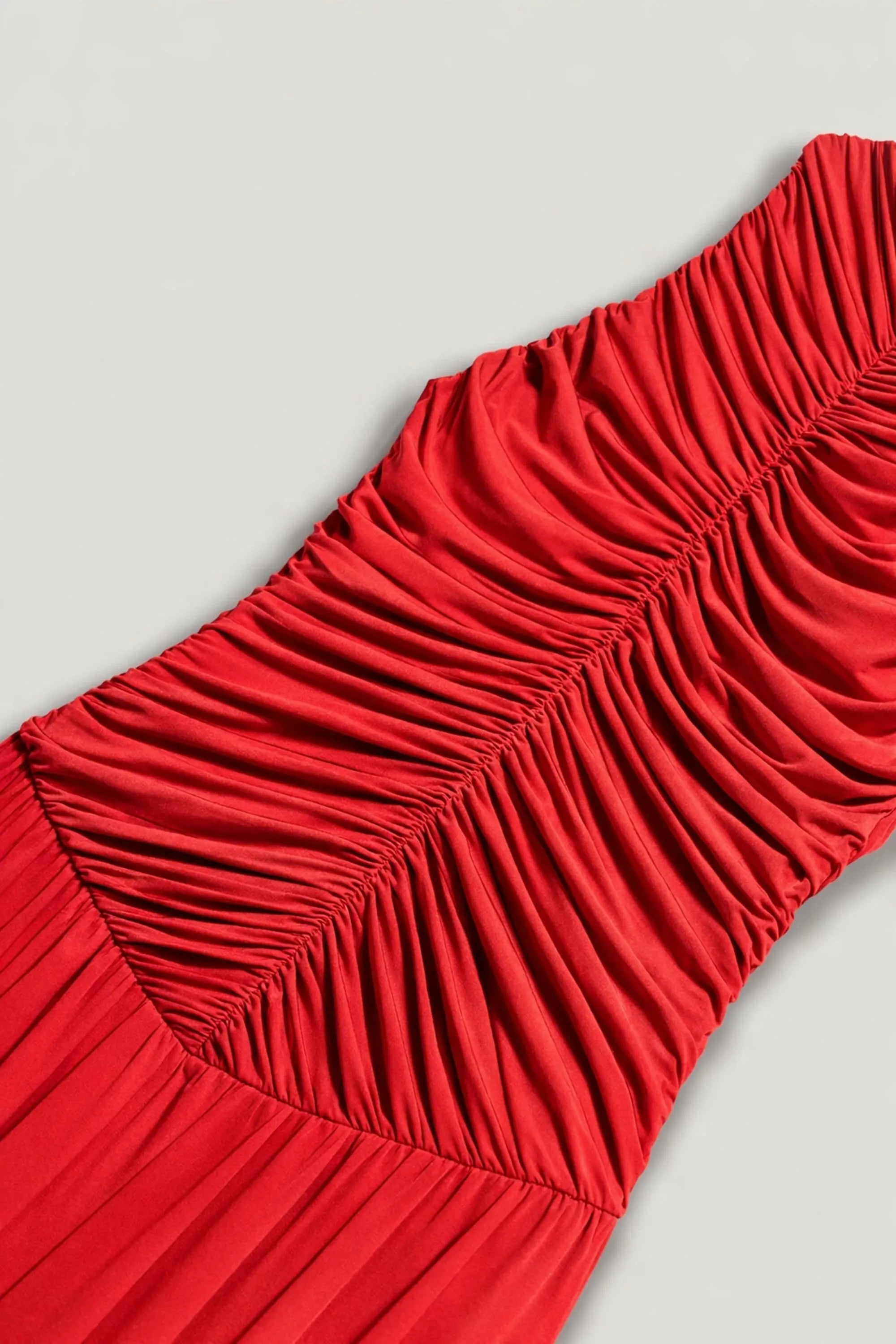 Nocturne Red Women Ruched High-Neck Maxi Dress SKU: N26YN2775_0003 Image 07