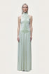 Nocturne Mint Green Women Draped High-Neck Maxi Dress SKU: N26YN2775_0037 Image 02
