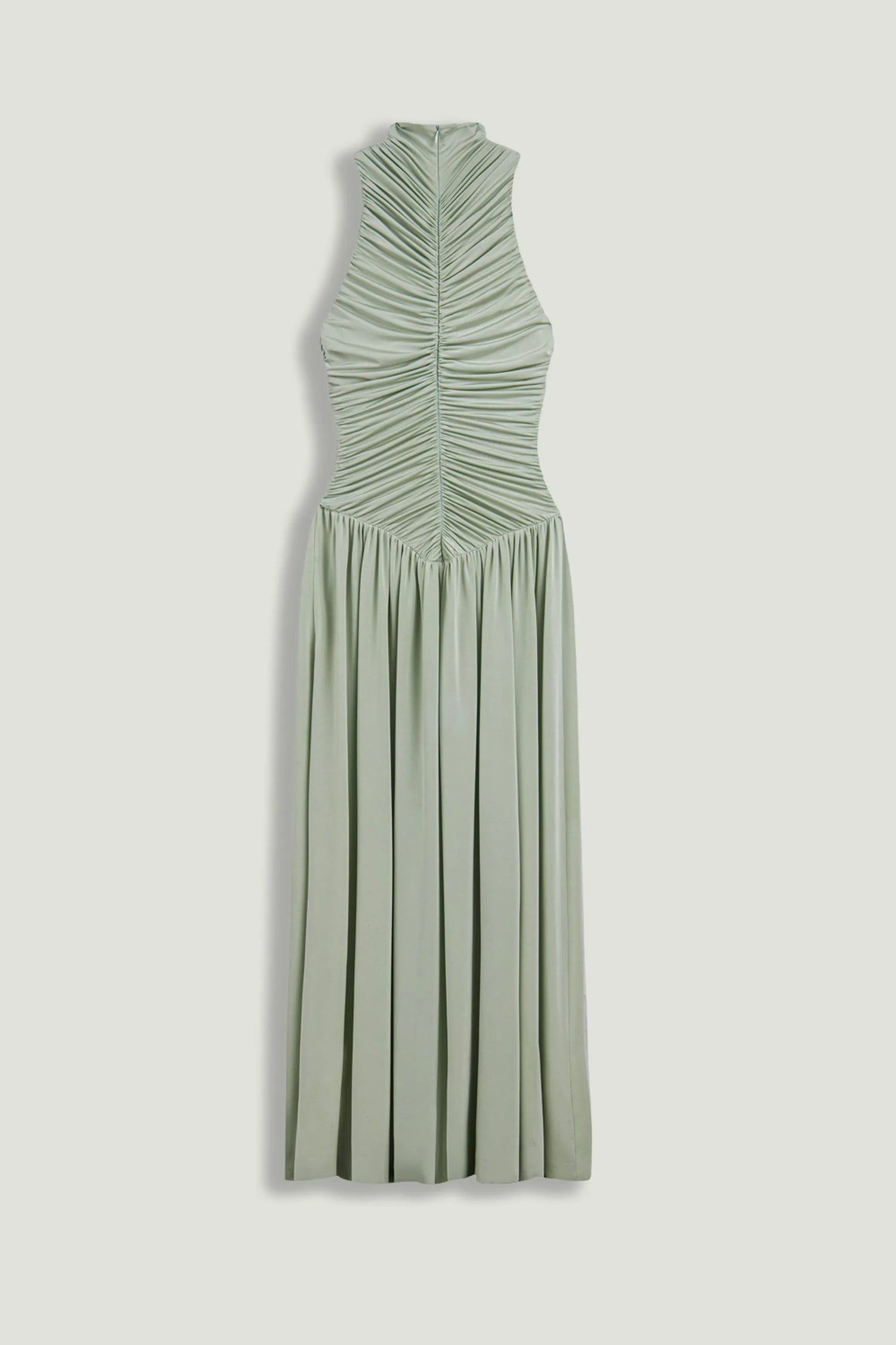 Nocturne Mint Green Women Draped High-Neck Maxi Dress SKU: N26YN2775_0037 Image 07