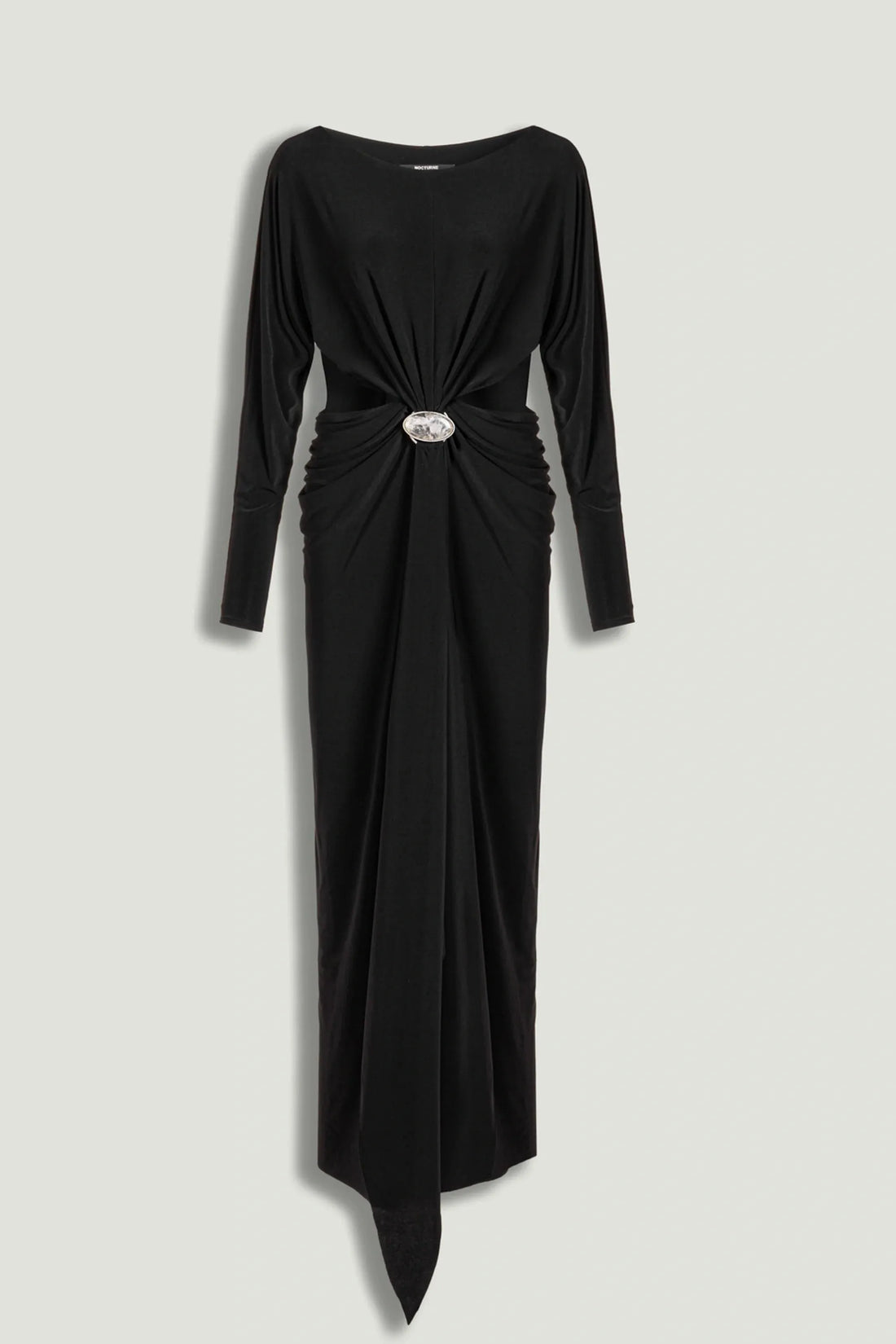 Nocturne Black Women One-Shoulder Cut-Out Maxi Dress SKU: N26YN2779_0002 Image 01