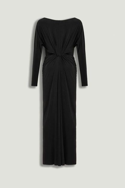 Nocturne Black Women One-Shoulder Cut-Out Maxi Dress SKU: N26YN2779_0002 Image 09