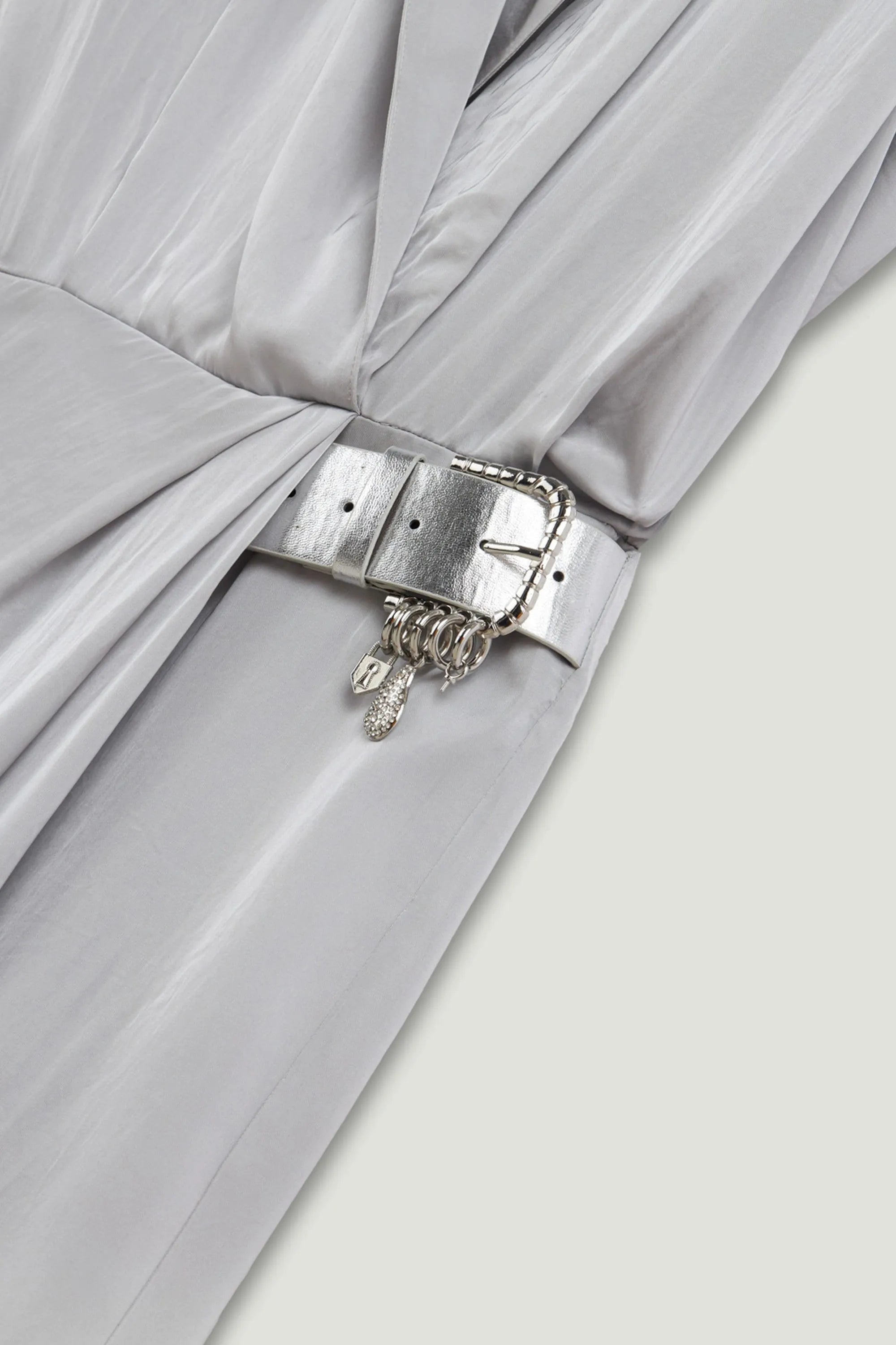 Nocturne Grey Women Draped Sleeveless Maxi Dress SKU: N26YN2803_0008 Image 03