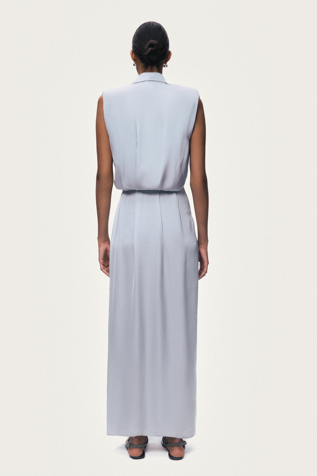 Draped Sleeveless Maxi Dress