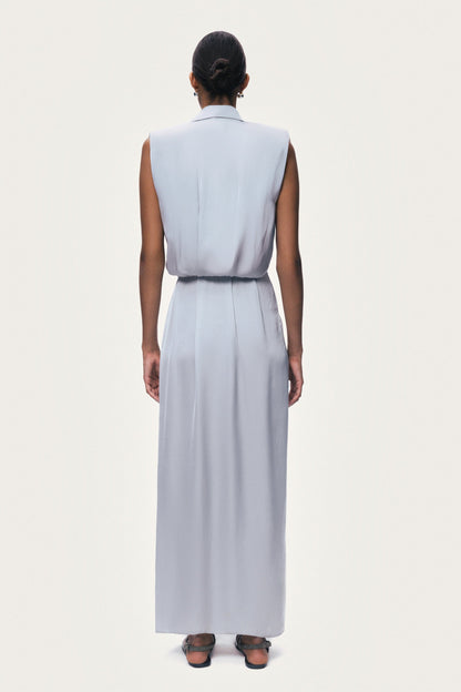 Draped Sleeveless Maxi Dress