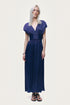 Nocturne Navy Women V-Neck Midi Dress SKU: N26YN2804_0009 Image 02