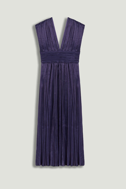 Nocturne Navy Women V-Neck Midi Dress SKU: N26YN2804_0009 Image 05