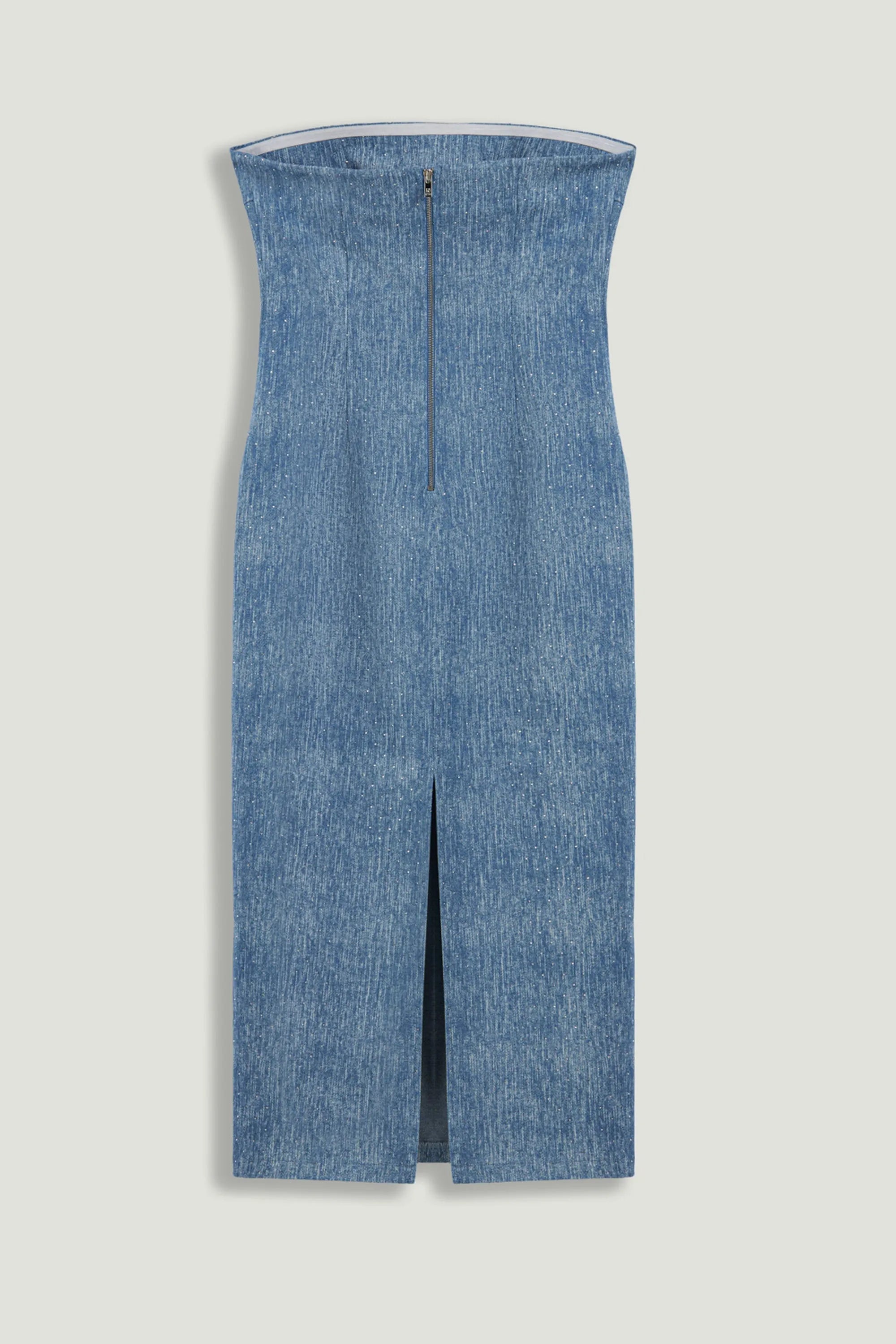 Nocturne Blue Women Stone Detail Strapless Midi Dress SKU: N26YN2806_0011 Image 08