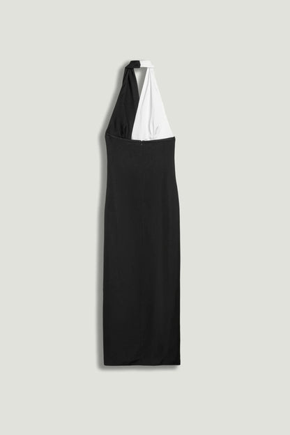 Nocturne Multi-Coloured Women Contrast Draped Halter Maxi Dress SKU: N26YN2807_0007 Image 09