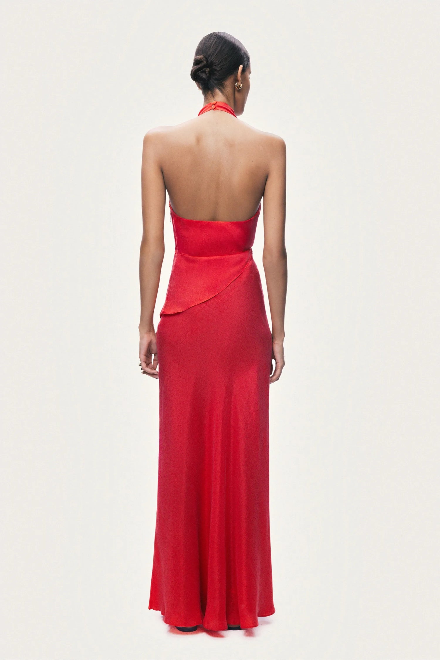 Nocturne Red Women Asymmetric Open-Back Halter Maxi Dress SKU: N26YN2812_0003 Image 07