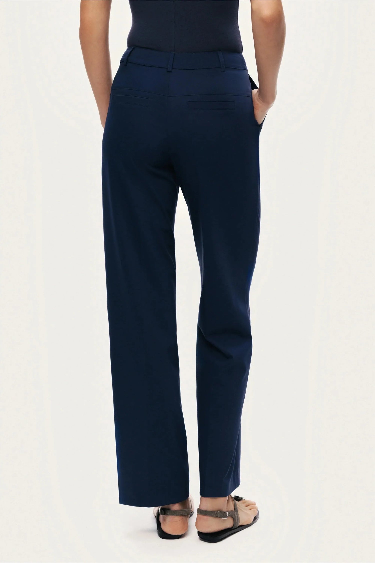 Nocturne Navy Women Tailored Straight-Leg Pants SKU: N26YN3471_0009 Image 08