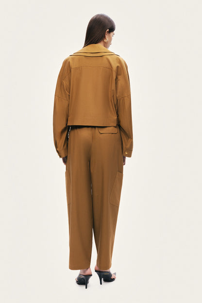 Nocturne Camel Women High-Waisted Cargo Pocket Pants SKU: N26YN3473_0053 Image 07