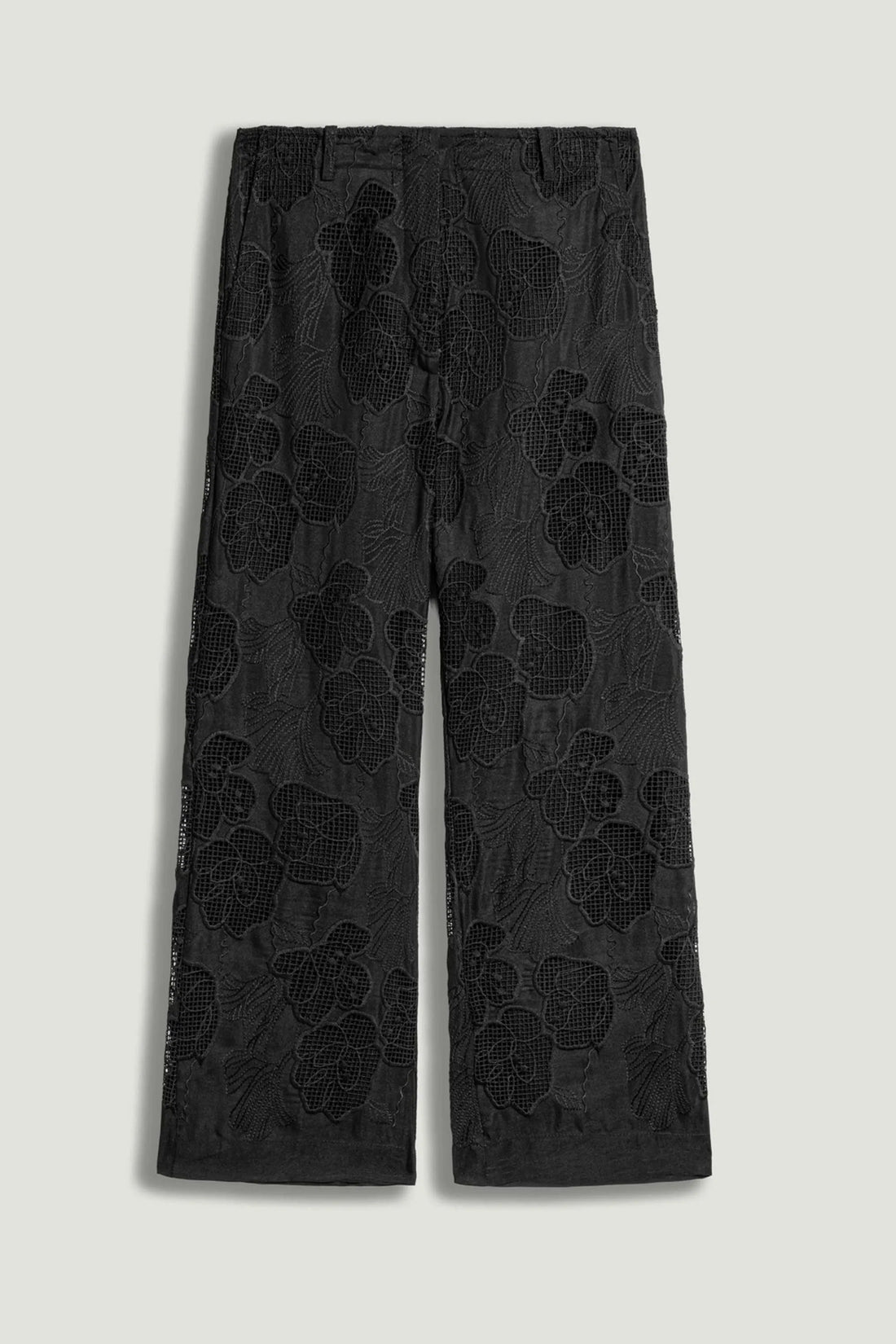 Nocturne Black Women Printed Relaxed Straight-Leg Pants SKU: N26YN3477_0002 Image 01