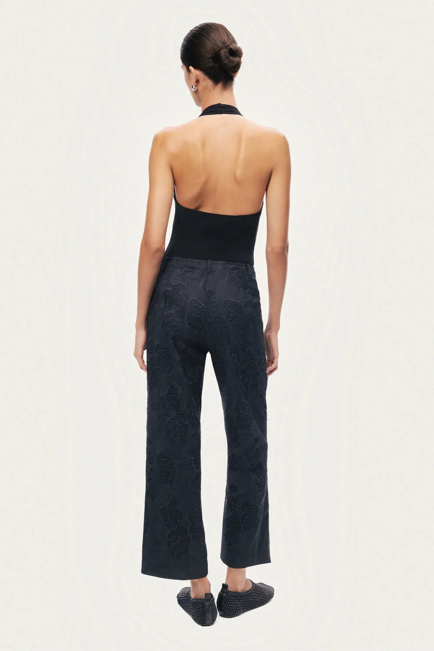 Nocturne Black Women Printed Relaxed Straight-Leg Pants SKU: N26YN3477_0002 Image 06