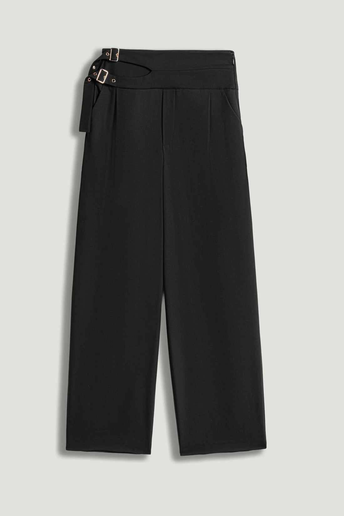 Nocturne Black Women Cut-Out Waist Wide-Leg Pants SKU: N26YN3479_0002 Image 01
