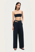 Nocturne Black Women Cut-Out Waist Wide-Leg Pants SKU: N26YN3479_0002 Image 02