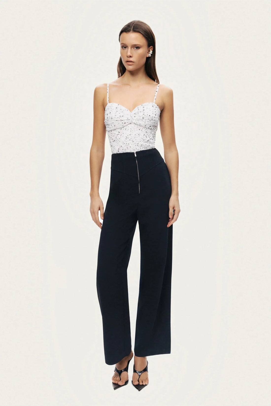 Nocturne Black Women High-Waist Wide-Leg Pants SKU: N26YN3480_0002 Image 02
