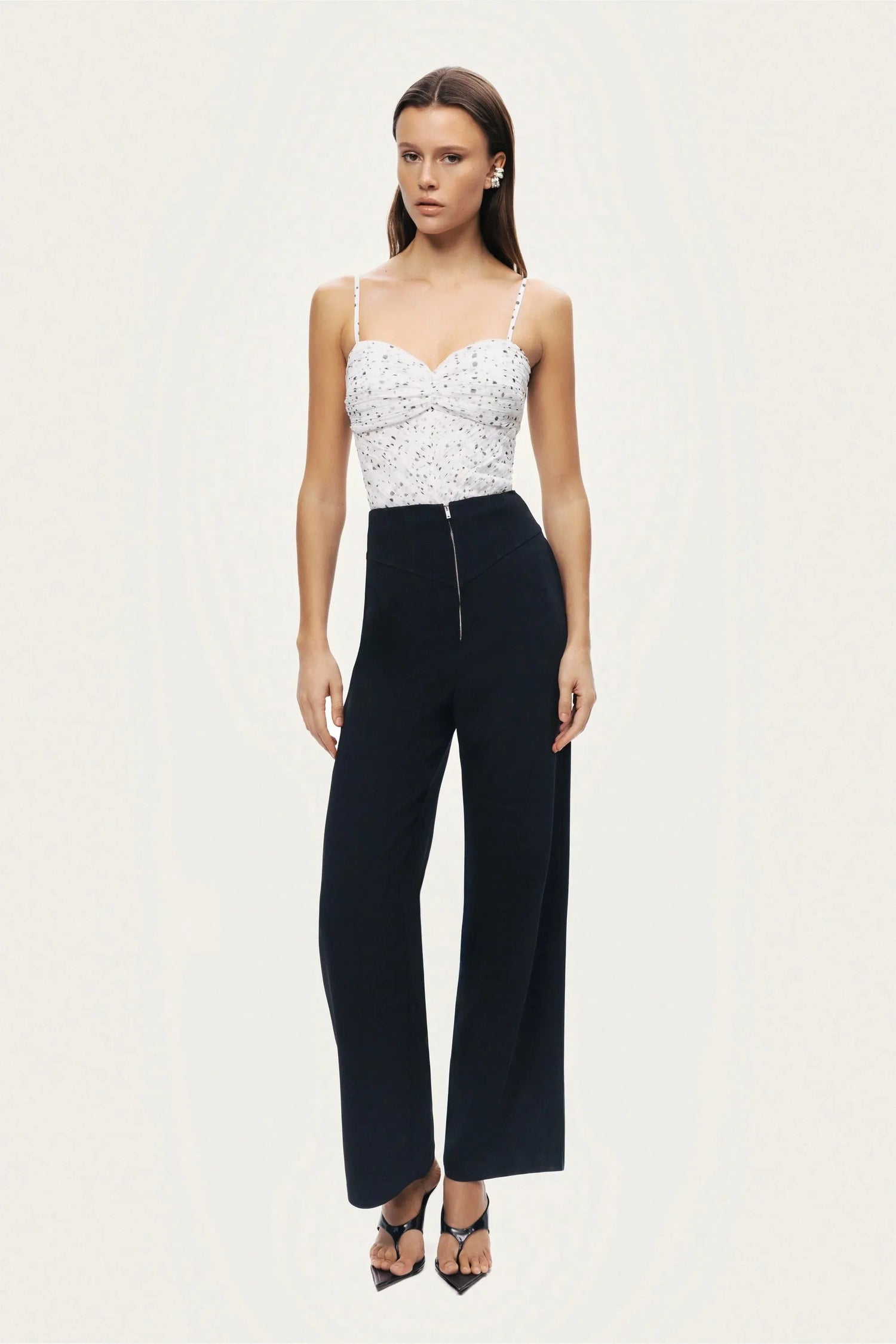 Nocturne Black Women High-Waist Wide-Leg Pants SKU: N26YN3480_0002 Image 02