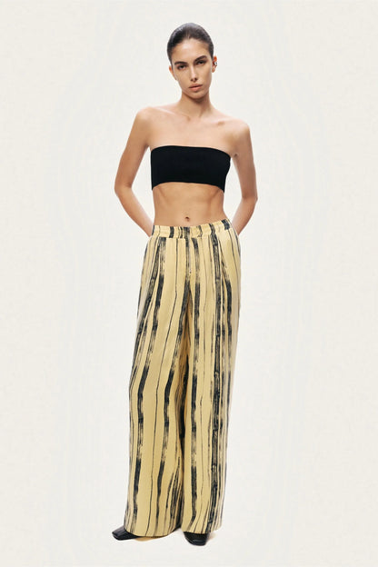 Nocturne Multi-Coloured Women Striped Wide-Leg Pants SKU: N26YN3484_0007 Image 03