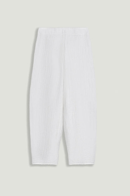 Nocturne White Women Relaxed Linen Pants SKU: N26YN3485_0001 Image 01