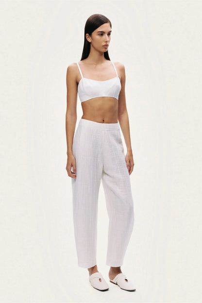 Nocturne White Women Relaxed Linen Pants SKU: N26YN3485_0001 Image 05