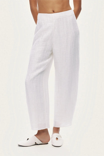 Nocturne White Women Relaxed Linen Pants SKU: N26YN3485_0001 Image 06