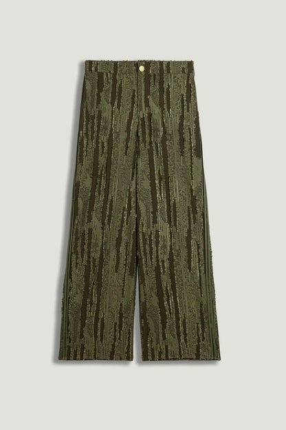 Nocturne Khaki Women Textured Wide-Leg Pants SKU: N26YN3488_0010 Image 01