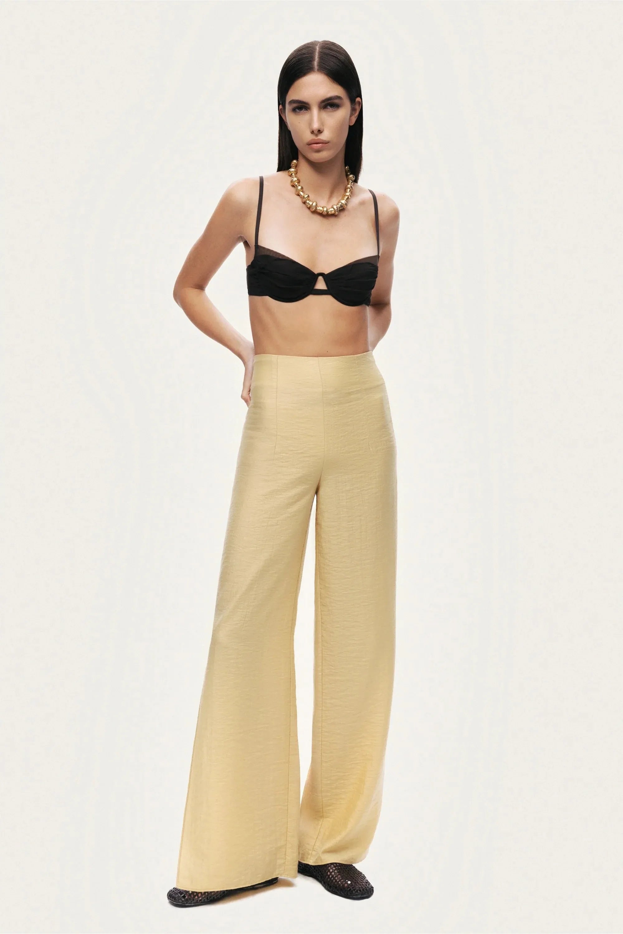 Nocturne Yellow Women Relaxed Straight-Leg Pants SKU: N26YN3491_0013 Image 03
