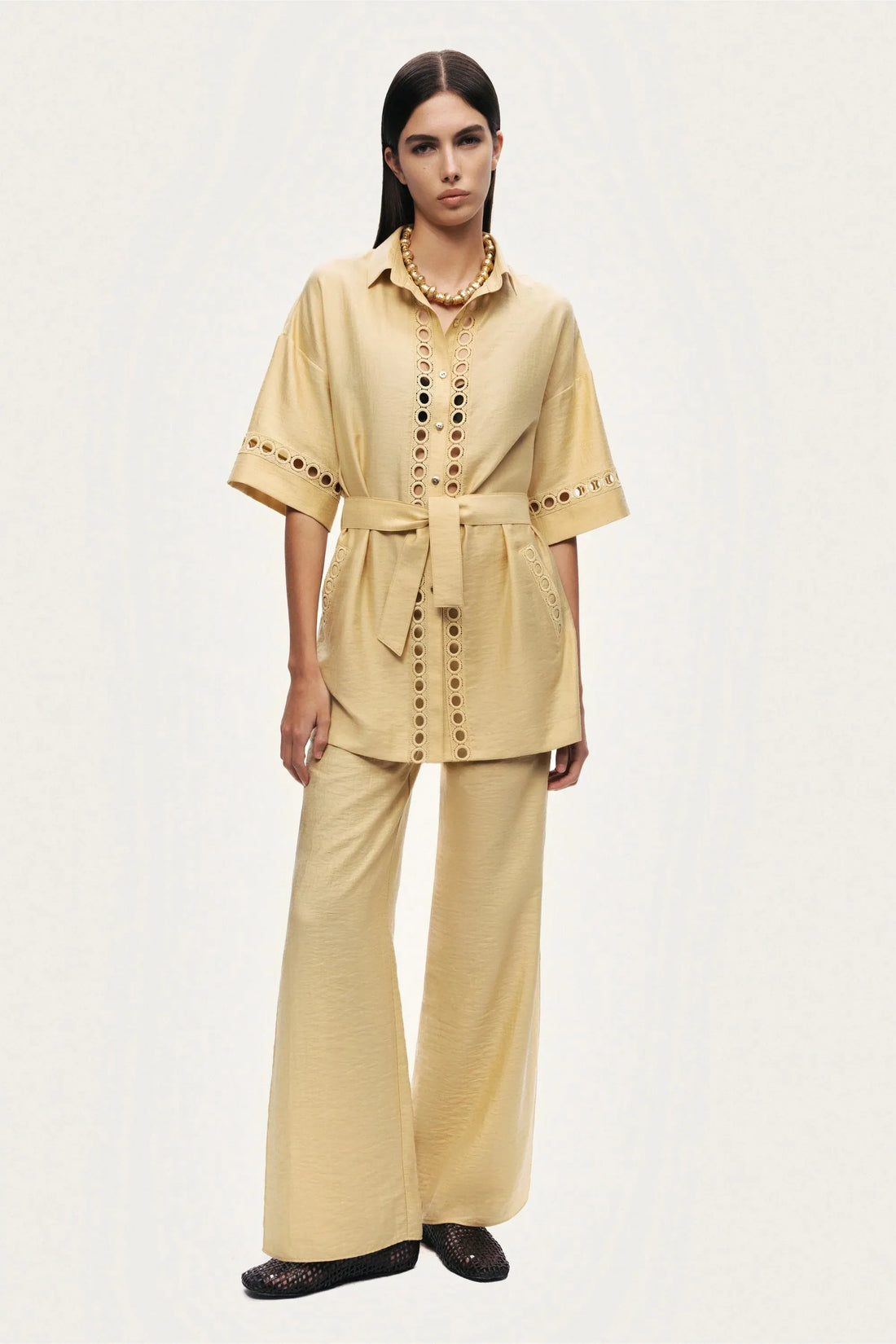 Nocturne Yellow Women Relaxed Straight-Leg Pants SKU: N26YN3491_0013 Image 07