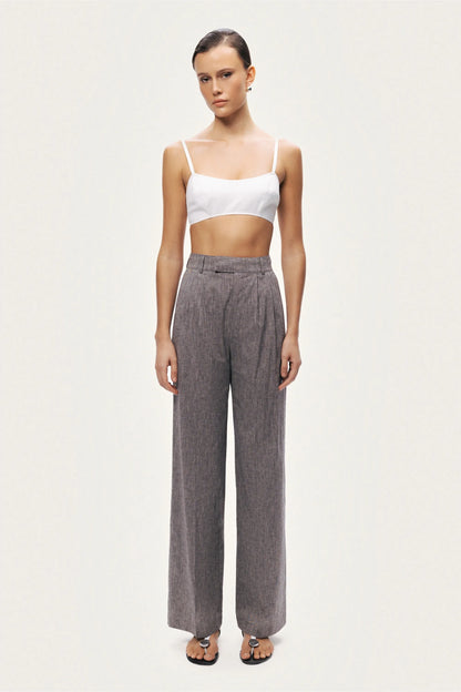 Nocturne Grey Melange Women Wide-Leg Tailored Pants SKU: N26YN3499_0112 Image 04