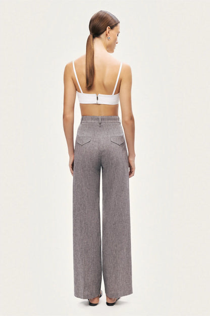 Nocturne Grey Melange Women Wide-Leg Tailored Pants SKU: N26YN3499_0112 Image 07