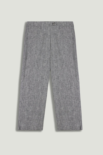 Nocturne Grey Women Tailored Linen Blend Capri Pants SKU: N26YN3502_0112 Image 01