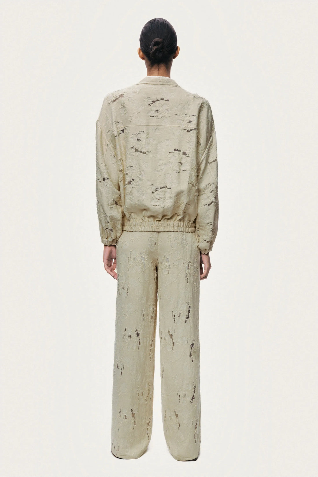 Nocturne Off-White Women Jacquard Wide-Leg Trousers SKU: N26YN3504_0014 Image 07