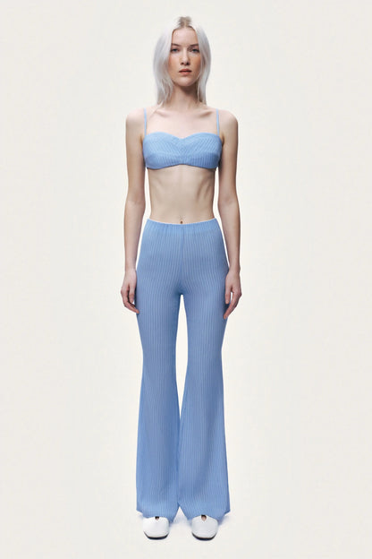 Nocturne Blue Women High-Waist Flare Trousers SKU: N26YN3510_0011 Image 02