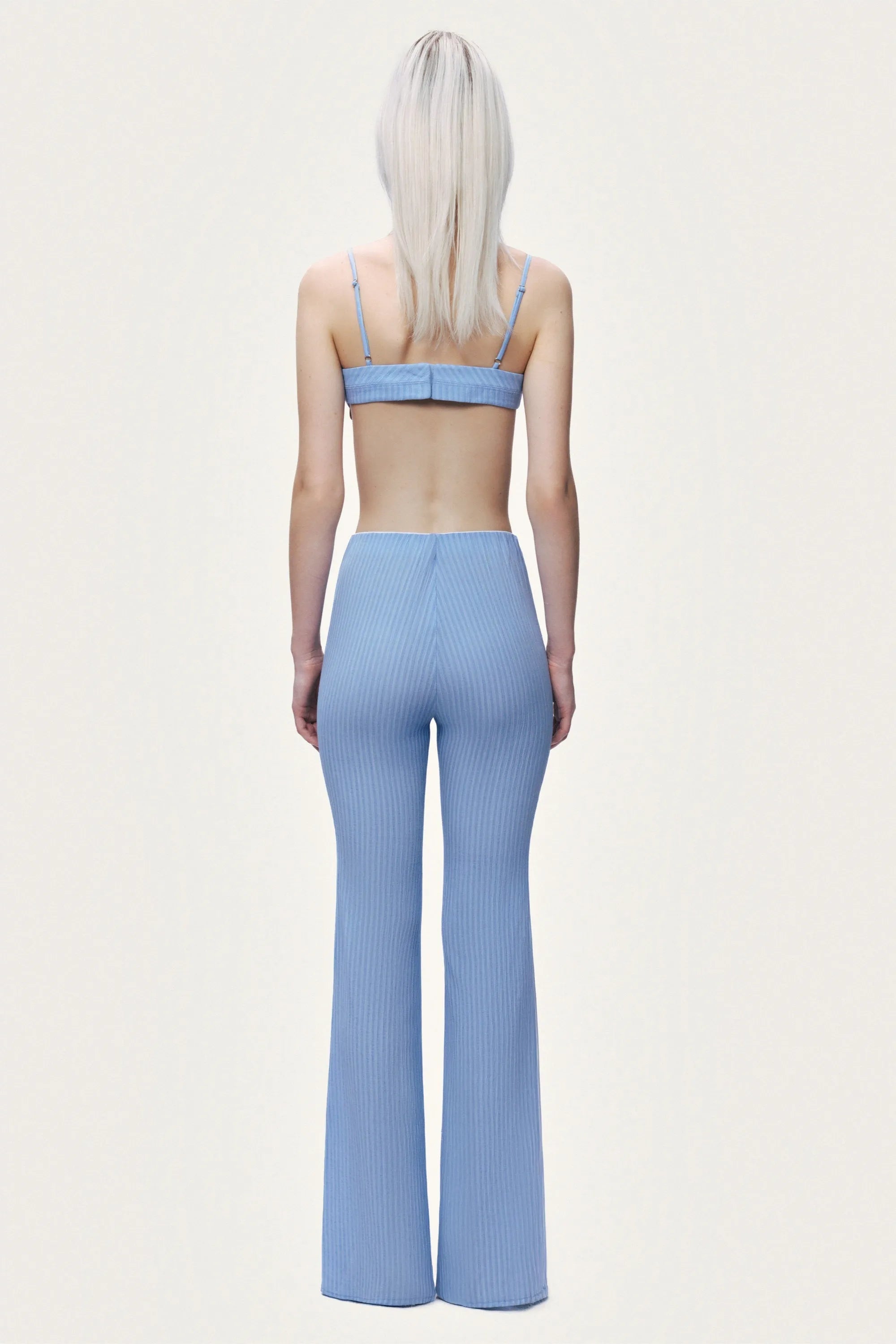 Nocturne Blue Women High-Waist Flare Trousers SKU: N26YN3510_0011 Image 05